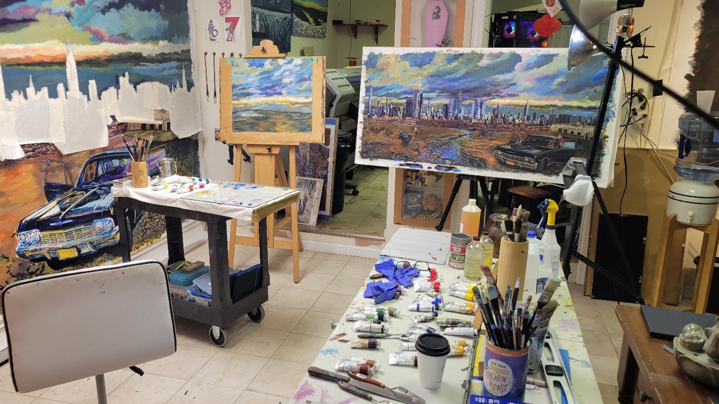 walking on a dream commisioned painting ray guzman
